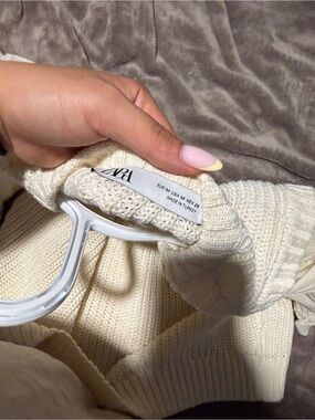 Zara Cream Cable-Knit Sweater